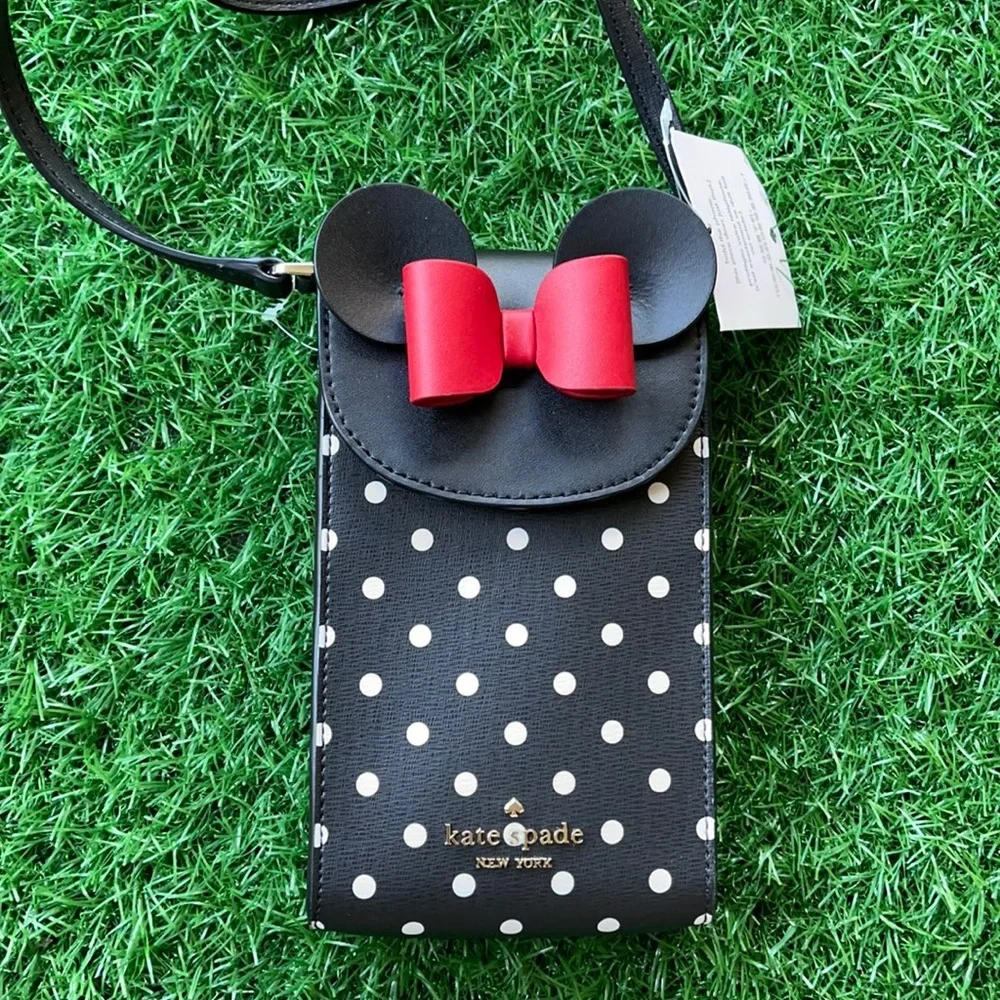 disney x kate spade new york minnie mouse north south flap phone crossbody